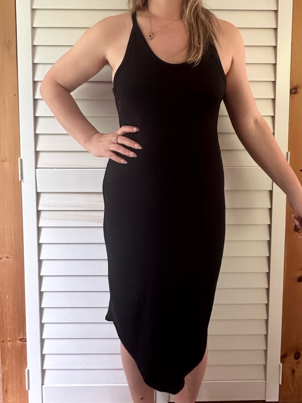 Wilfred Black Sleeveless Midi Tank Dress